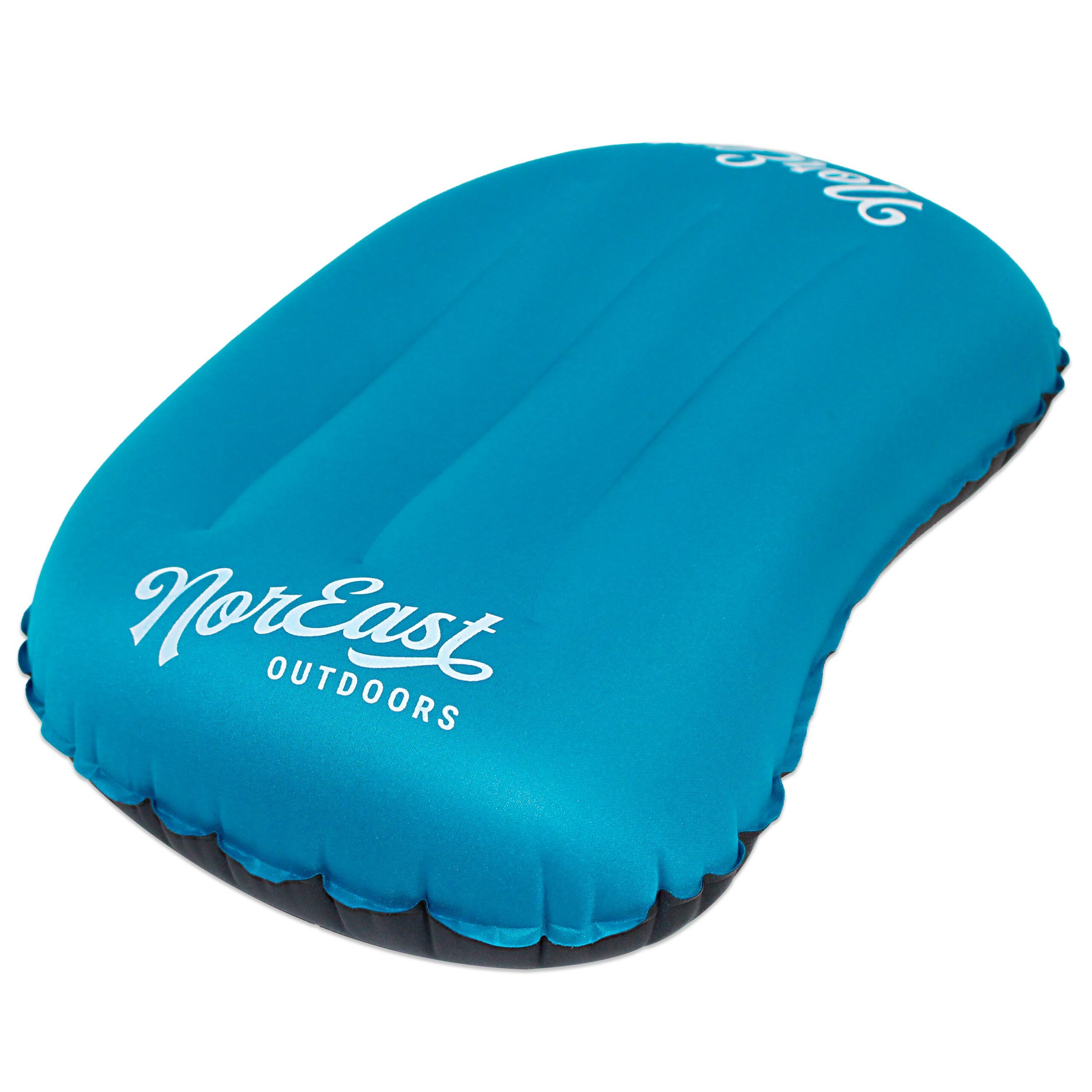 neo-pillows-inflatable-blue-2 NorEast Outdoors Blue inflatable pillow for camping, hiking, and backyard relaxing